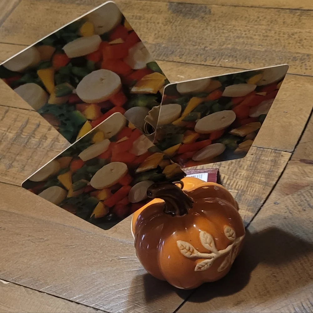 Orange Ceramic Fall Pumpkin Photo Clip Holder From Target, Orange And Gold